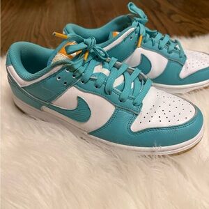 Nike Dunks Teal and White Sneakers